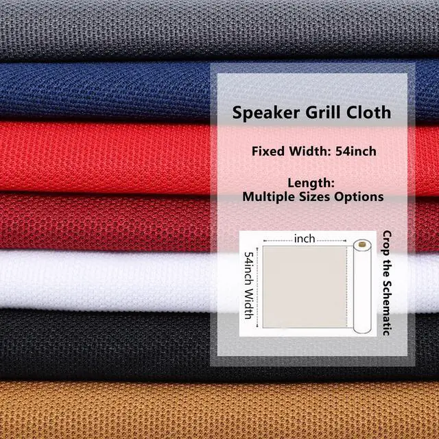 Alt view image 5 of 6 - 96" x 54" Speaker Grill Cloth, Stereo Grill Mesh Fabric | Dustproof for Custom Cabinets Replacement Speaker Cloth Restoration Home Theater Decor Audio Subwoofer Covers Black