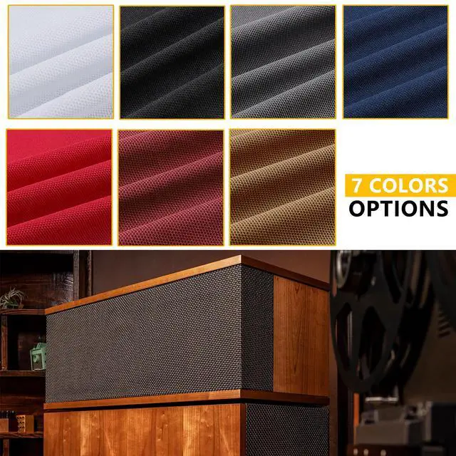Alt view image 6 of 6 - 96" x 54" Speaker Grill Cloth, Stereo Grill Mesh Fabric | Dustproof for Custom Cabinets Replacement Speaker Cloth Restoration Home Theater Decor Audio Subwoofer Covers Black
