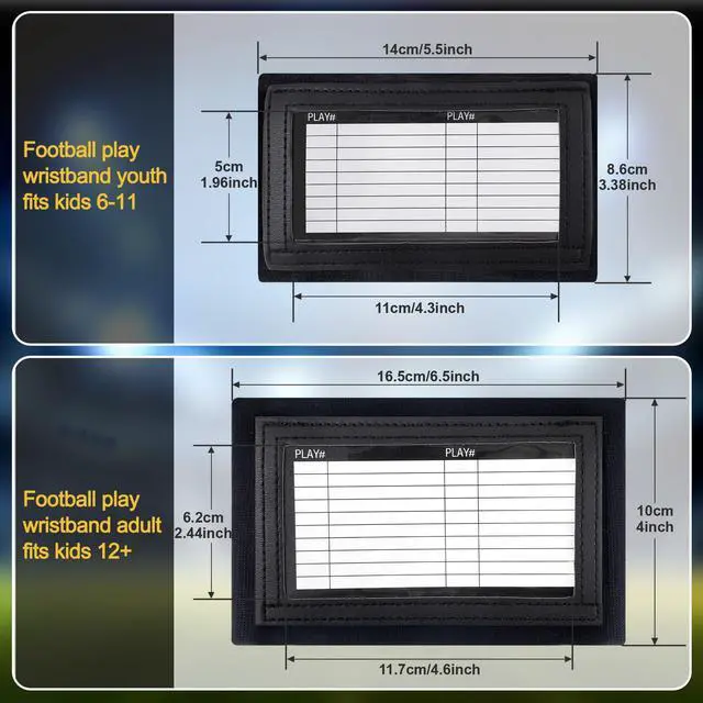Alt view image 2 of 6 - Football Play Wristband for Adult and Youth 6/12/20 Pack | Football Quarterback Play Wristbands for Adult and Youth 6/12/20 Pack - Softball Wristbands for Signs for All Sports with 3