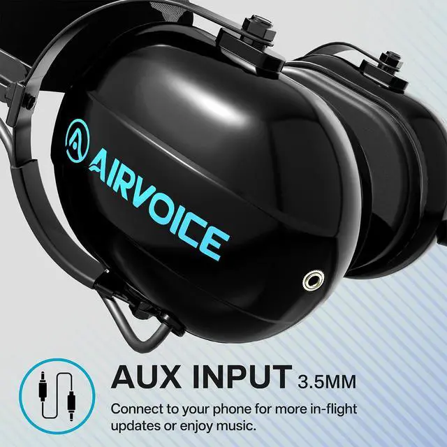 Alt view image 4 of 6 - Pilot Headset with Passive Noise Reduction, PNR General Aviation Headset with Comfortable Earpads and Noise Canceling Microphone, for Pilot, Flight School Student, Instructor