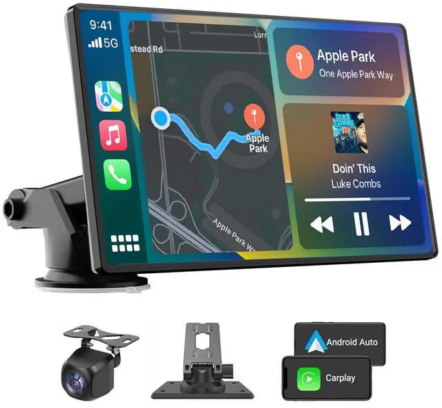 Main image of 2026 Enhanced Carplay Screen for Car - 7" HD Portable Carplay & Android Auto with Bluetooth, HD Backup Camera, GPS Navigation, Siri, FM Radio, AUX, and Mirror Link Compatible with All Vehicles