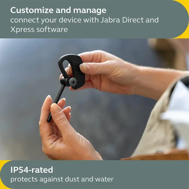 Alt view image 5 of 6 - Perform 45 Push-to-Talk (PTT) Bluetooth Wireless Headset, Noise-Cancelling Microphone, Push-to-Talk Functionality, Face2Face Mode, and Discreet Design, IP54-Rated, Black