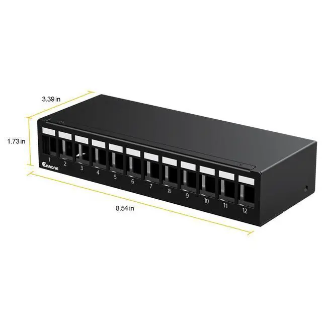 Alt view image 4 of 6 - Patch Panel 12 Port Blank Keystone Patch Panel STP&UTP Compatible with LC/SC/ST/FC/USB/HDMI Keystone Jack for Desk Mount& Wall Mount