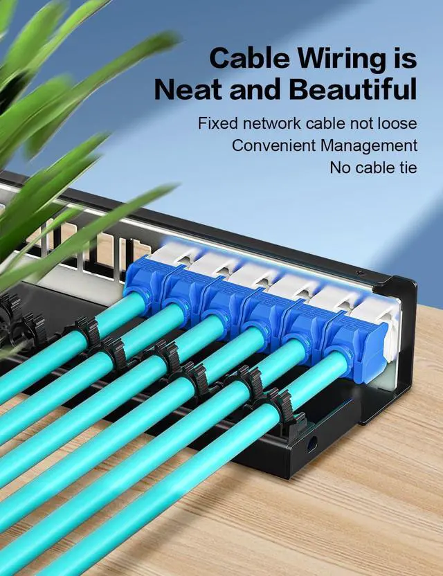 Alt view image 6 of 6 - Patch Panel 12 Port Blank Keystone Patch Panel STP&UTP Compatible with LC/SC/ST/FC/USB/HDMI Keystone Jack for Desk Mount& Wall Mount