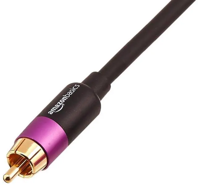 Main image of Subwoofer RCA Audio Cable for Amplifiers, Active Speakers with Gold-Plated Connectors, S/PDIF, Digital Audio, 35 Feet, Black