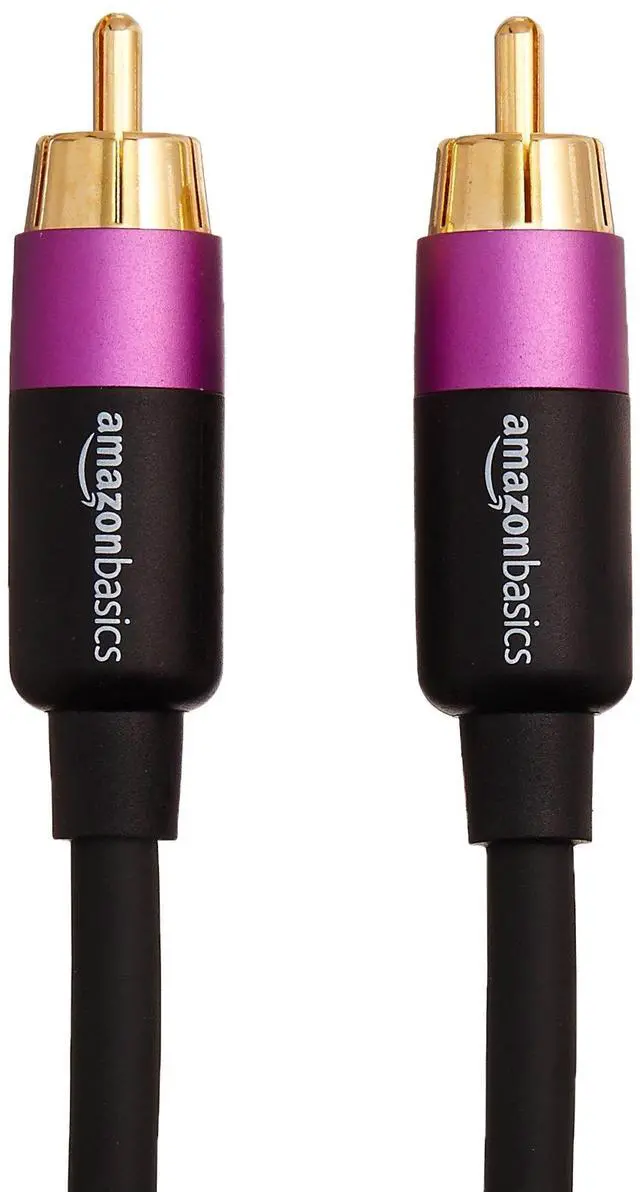 Alt view image 3 of 4 - Subwoofer RCA Audio Cable for Amplifiers, Active Speakers with Gold-Plated Connectors, S/PDIF, Digital Audio, 35 Feet, Black
