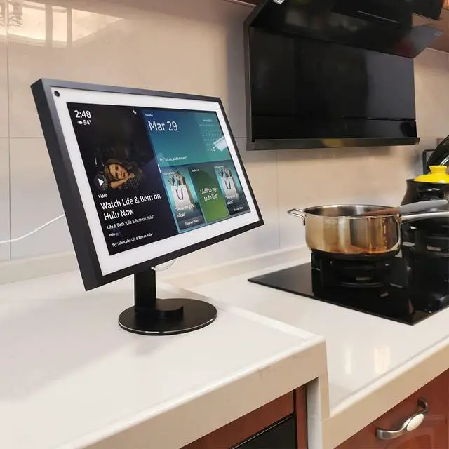 Alt view image 2 of 5 - Ech_ooo Show 15 Stand Swivel and tilt, Only Made for Echo Show 15 Three Rotating shafts The Base is Made of Aluminum Which Makes the Product More Beautiful and Longer Service Life Black 025-01