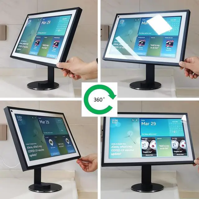 Alt view image 3 of 5 - Ech_ooo Show 15 Stand Swivel and tilt, Only Made for Echo Show 15 Three Rotating shafts The Base is Made of Aluminum Which Makes the Product More Beautiful and Longer Service Life Black 025-01