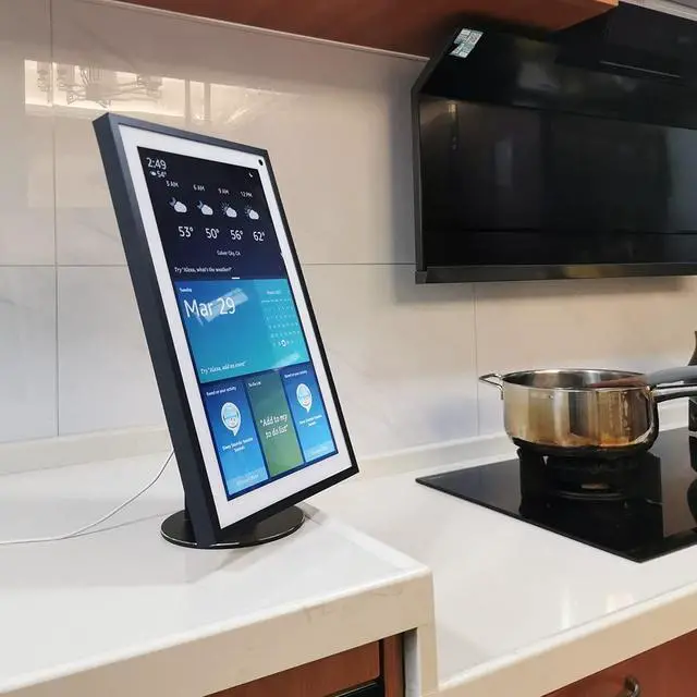 Alt view image 5 of 5 - Ech_ooo Show 15 Stand Swivel and tilt, Only Made for Echo Show 15 Three Rotating shafts The Base is Made of Aluminum Which Makes the Product More Beautiful and Longer Service Life Black 025-01