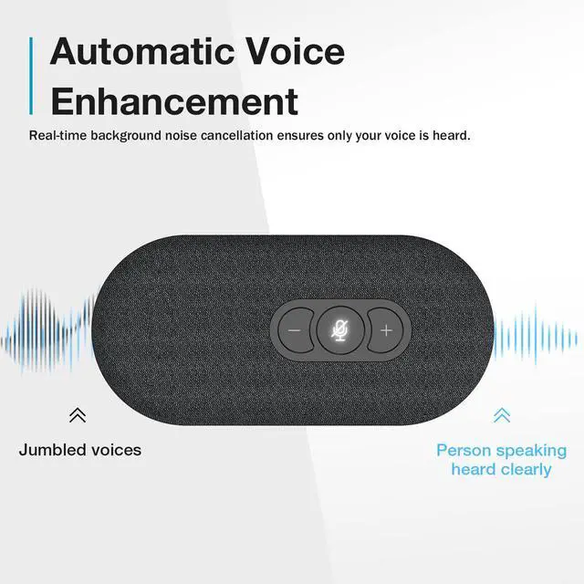 Alt view image 3 of 6 - USB Speakerphone, Conference Computer Speakers with Microphone for Home Office Calls, 360 Degree Enhanced Voice Pickup, Noise Reduction, Echo Cancellation, Compatible with Zoom, Teams, Skype