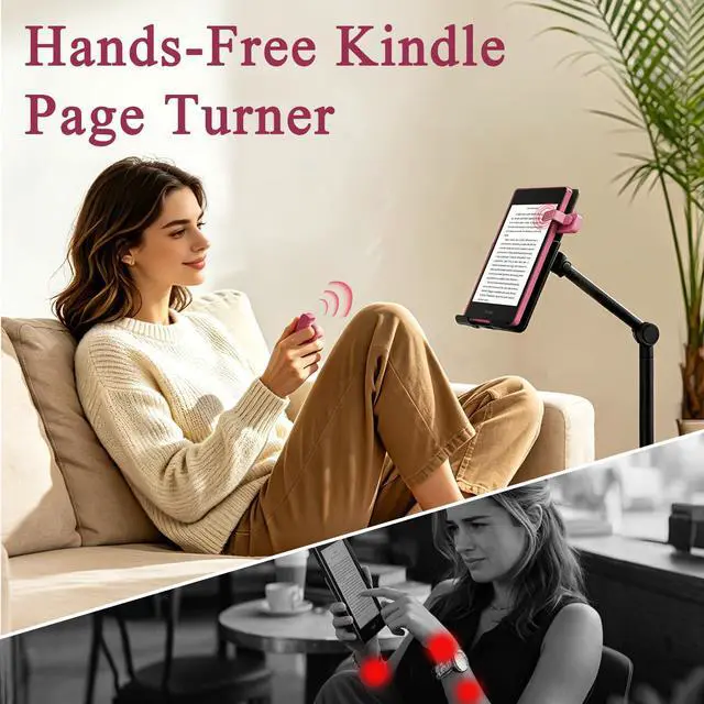 Alt view image 2 of 6 - Remote Control Page Turner Ring for Kindle Paperwhite Oasis Scribe Kobo | Page Turner for iPad iPhone Android Tablets E-Readers,Kindle Accessories for Thick Cases,Camera Video Record Remote Raspberry