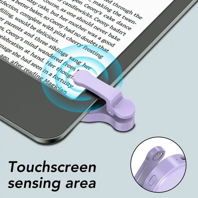 Alt view image 2 of 6 - Remote Control Page Turner for Kindle Paperwhite Oasis Kobo eReaders,Kindle Clicker Page Turner Accessories for iPhone,iPad, Android Tablets Reading Novels,Camera Video Record&Shutter Selfie (Purple)