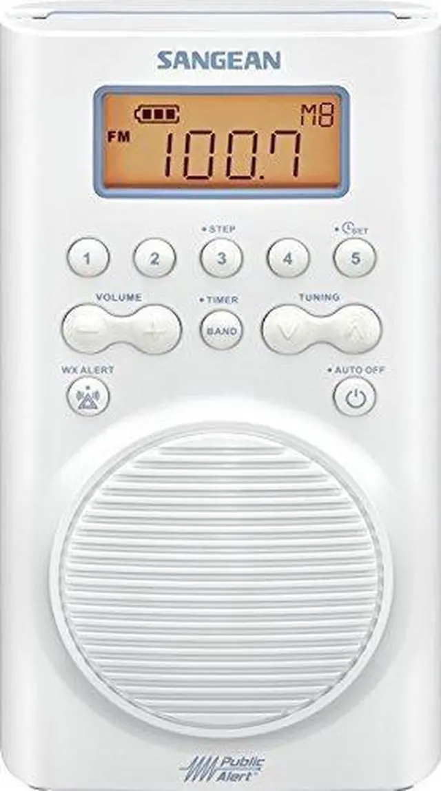 Alt view image 5 of 6 - H205 Shower Radio AM/FM Waterproof, Weather Alert, Digital Tuning, White