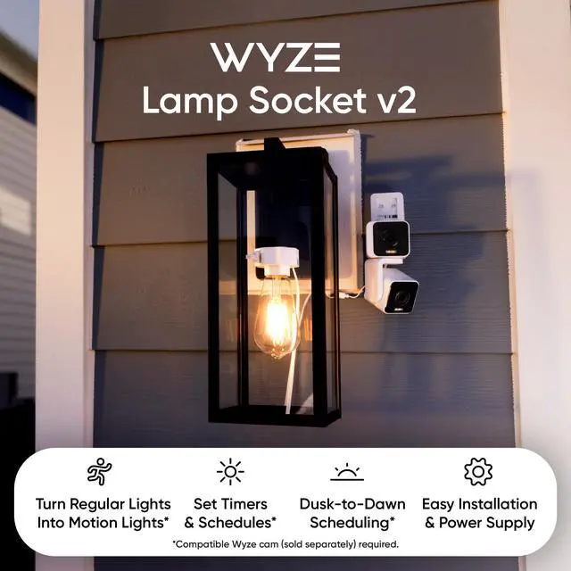 Alt view image 2 of 6 - Lamp Socket v2 Power Adapter for Cam v3/v3 Pro/ v4/OG/Pan v3/Pan v4(Camera Sold Separately)