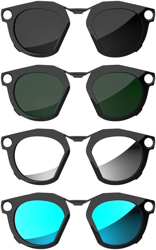 Main image of Polarized Clip-on Compatible with Oakley Meta HSTN Smart Glasses | 4Pcs Black Frame Discoloration Clip for Oakley Meta HSTN Color Changing Clip, Cool & Fashion (Black+Green+Silver+Blue)