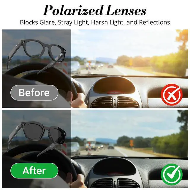 Alt view image 3 of 6 - Polarized Clip-on Compatible with Oakley Meta HSTN Smart Glasses | 4Pcs Black Frame Discoloration Clip for Oakley Meta HSTN Color Changing Clip, Cool & Fashion (Black+Green+Silver+Blue)