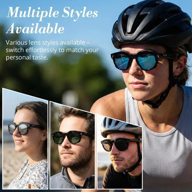 Alt view image 4 of 6 - Polarized Clip-on Compatible with Oakley Meta HSTN Smart Glasses | 4Pcs Black Frame Discoloration Clip for Oakley Meta HSTN Color Changing Clip, Cool & Fashion (Black+Green+Silver+Blue)