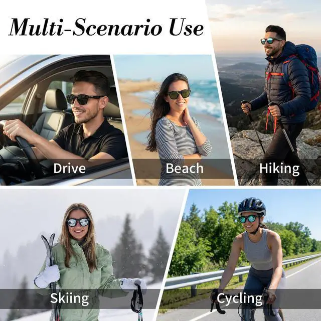 Alt view image 5 of 6 - Polarized Clip-on Compatible with Oakley Meta HSTN Smart Glasses | 4Pcs Black Frame Discoloration Clip for Oakley Meta HSTN Color Changing Clip, Cool & Fashion (Black+Green+Silver+Blue)