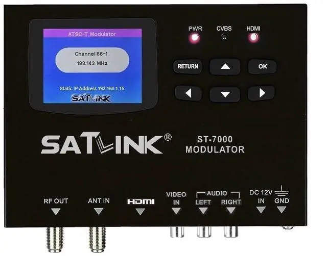 Main image of ST-7000 HDMI to RF Digital Modulator/Encoder Delivers 1080p HDMI Video to TVs as HD ATSC or QAM (J.83B) Channel via Coax Network