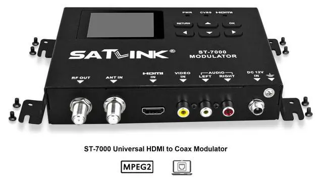 Alt view image 2 of 6 - ST-7000 HDMI to RF Digital Modulator/Encoder Delivers 1080p HDMI Video to TVs as HD ATSC or QAM (J.83B) Channel via Coax Network