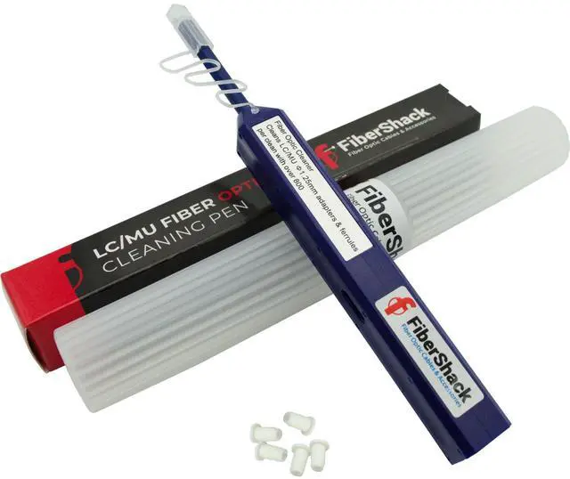 Main image of 1.25mm LC Fiber Cleaner Pen. 800+ Single Click Fiber Cleaner. LCUPC Optical Connector & Endface Cleaning Pen comes with Damage Protection Case & Dust Caps