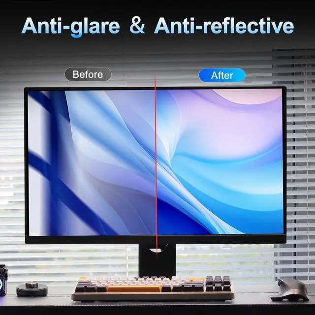 Alt view image 5 of 6 - 2 Pack 24 Inch Magnetic Computer Privacy Screen for Monitor 16:9 Aspect Ratio, Anti Blue Light Computer Screen Privacy Shield, Removable Anti Glare Screen Protector for Dell HP Lenovo ASUS LG Acer Sam