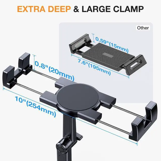 Alt view image 3 of 6 - Cup Holder Tablet Holder for Car15" Height Adjustable Car Cup Holder ipad Car Mount for Truck Stand Car Tablet Holder Multi Angle Car Mount for All 4.7"-13" Apple iPad Samsung Galaxy Tab