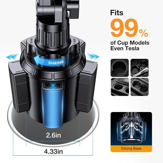 Alt view image 4 of 6 - Cup Holder Tablet Holder for Car15" Height Adjustable Car Cup Holder ipad Car Mount for Truck Stand Car Tablet Holder Multi Angle Car Mount for All 4.7"-13" Apple iPad Samsung Galaxy Tab