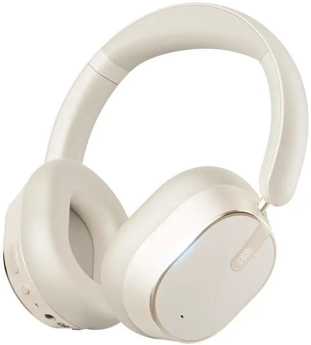 Main image of Hybrid Active Noise Cancelling Bluetooth Headphones,Bluetooth 6.0 Over Ear Wireless Headphones with 60H Playtime, Hi-Res Audio, Deep Bass, Memory Foam Ear Cups for Home Office Travel White