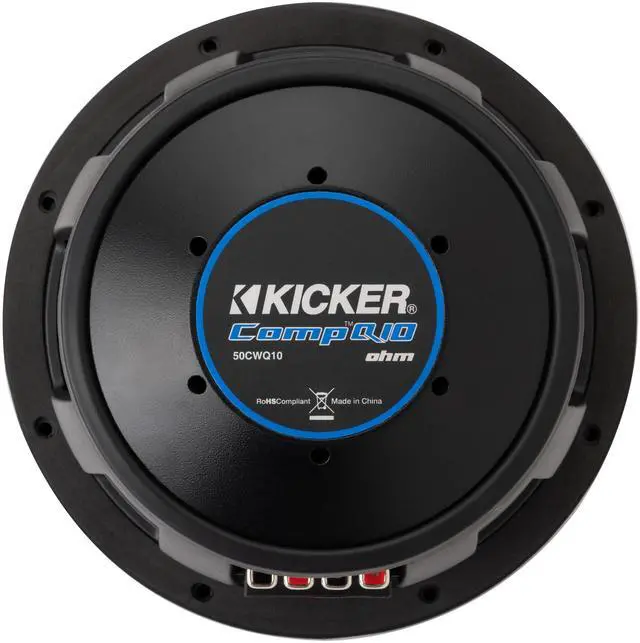Alt view image 2 of 6 - CompQ 10"(25cm) Subwoofer, 51CWQ104, DVC 4-ohm, 800 Watts RMS, 1600 Watts Peak, Forced-Air Cooling, Increased Power Handling, Car, Truck, SUV, UTV
