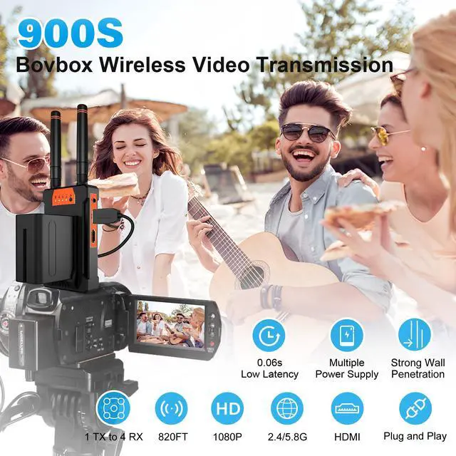 Alt view image 2 of 6 - Pro Long Range Wireless HDMI Transmitter and Receiver,820ft (250m), 1 to 4 Receivers with 1080P@60Hz & Audio Input,0.06S Latency, for Outdoor Camera, Live Streaming & Church
