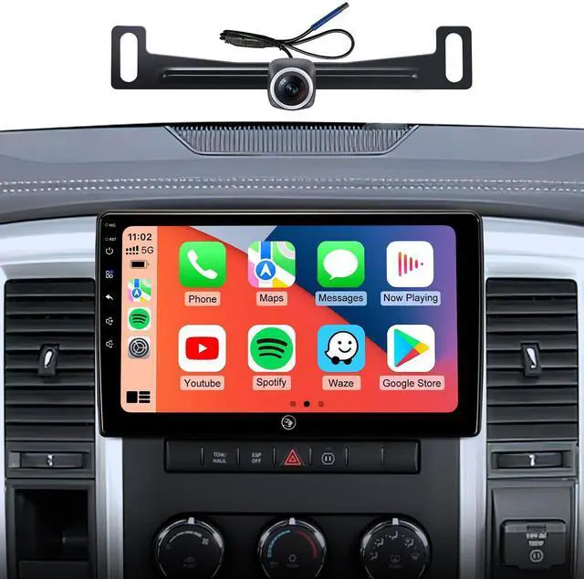 Main image of Car Radio for Dodge Ram 1500 2500 3500 2009-2012, CarPlay Android Auto | 10.2-inch IPS HD Stereo touchscreen, 5G WiFi GPS navigation, Wireless phone link, Bluetooth FM SWC, 1080P backup camera