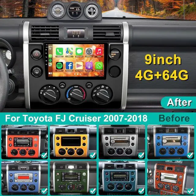Alt view image 6 of 6 - 4+128G Android Car Stereo for Toyota FJ Cruiser 2007-2018 with Wireless Carplay&Android Auto, 9 Inch IPS Touchscreen FJ Cruiser Radio Support Bluetooth/GPS/WiFi/FM Radio/DSP/SWC/Backup Camera