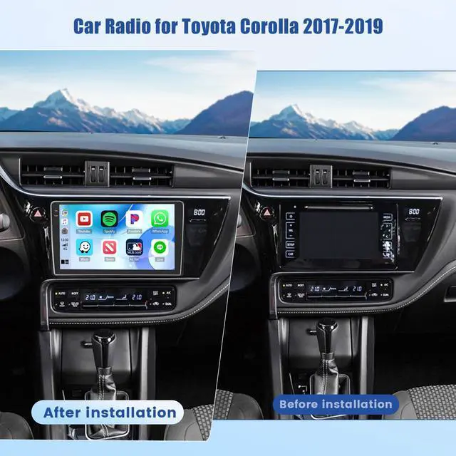 Alt view image 3 of 6 - Car Radio for Toyota Corolla 2017-2019 Wireless CarPlay Android Auto | 9 Inch HD Touchscreen with 4+128G storage, Corolla Stereo with 5Ghz WiFi GPS Bluetooth FM/RDS EQ SWC Backup Camera MIC