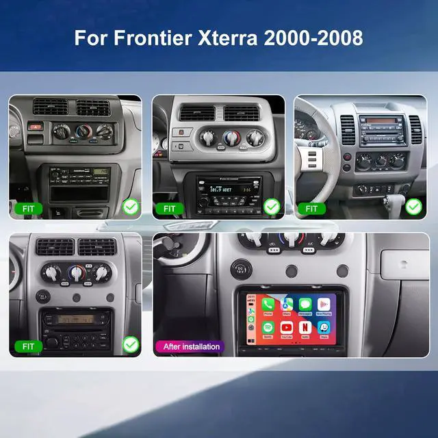Alt view image 2 of 6 - Upgrade Car Radio for Nissan Xterra Frontier 2000 2001 2002 2003 2004 2005 2006 2007 2008, 7 Inch Touch Scree Headunit Stereo with Wireless Carplay Android Auto GPS FM SWC WIFI Bluetooth Backup Camera