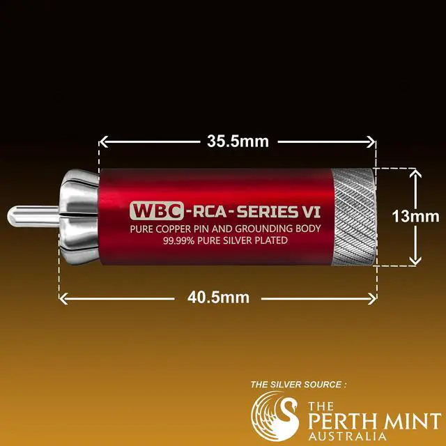 Alt view image 4 of 6 - Ultimate - 1.5 Foot - Premium Audiophile RCA Cable Pair | 18 AWG - Ultra-Pure OFC - Ultra-Low-Capacitance (13pF/ft) - Silver-plated Pure-Copper RCA Plugs- Carbon Tweed Jacket