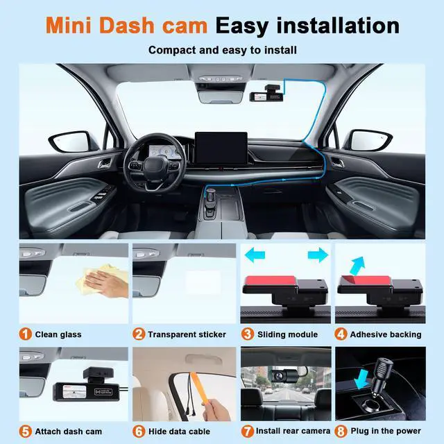 Alt view image 6 of 6 - 4K Dash Cam Front and Rear,with Apple Find My Function, 5.8GHz WiFi | Dash Camera for Cars,WDR Night Vision Technology, 170° Wide-Angle Shooting and 24-Hour Parking Monitoring Mode.(V703)