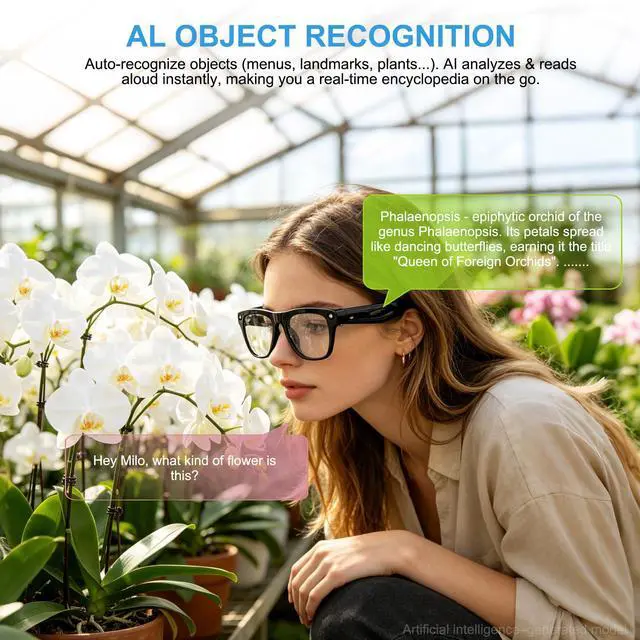 Alt view image 3 of 3 - AI Smart Glasses with 4K Video Recording & 8MP Camera | Bluetooth 5.4 Open Ear Audio, Built-in AI Assistant & Real-Time Translation, Lightweight Smart Eyewear for Men Women