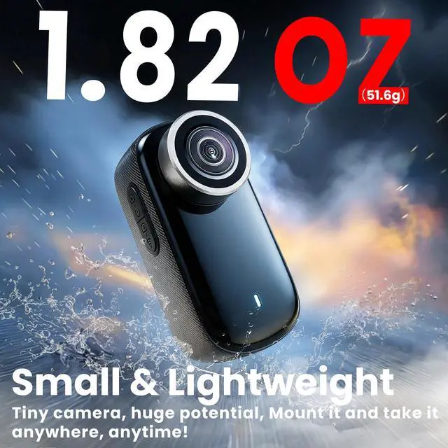 Alt view image 2 of 6 - 4K Mini Body Camera 64G Wearable Thumb Camera 360° Rotatable Magnetic Clip for Lecture Travel Pet Walking Outdoor Recording(Black)