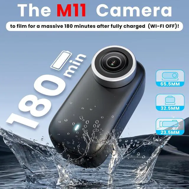 Alt view image 3 of 6 - 4K Mini Body Camera 64G Wearable Thumb Camera 360° Rotatable Magnetic Clip for Lecture Travel Pet Walking Outdoor Recording(Black)