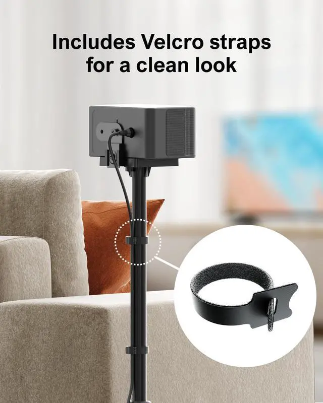Alt view image 3 of 6 - Speaker Stands Pair, Height Adjustable Speaker Stand, Extends 24.4" to 36.6", Holds 6.6 lbs, Compatible with VIZIO, Sony, Bose, Polk, Poseidon Series Surround Sound Speaker, Steady 300