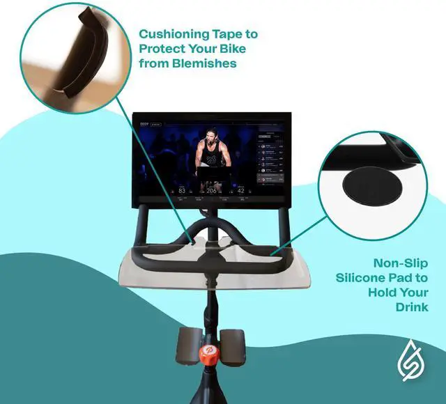 Alt view image 4 of 6 - Peloton Accessories Laptop Desk Tray for Bike | Phone Holder | Clear acrylic desk tray for Peloton Bike Standard, Holds laptop, tablet & phone. No-scratch surface, easy clip-on install