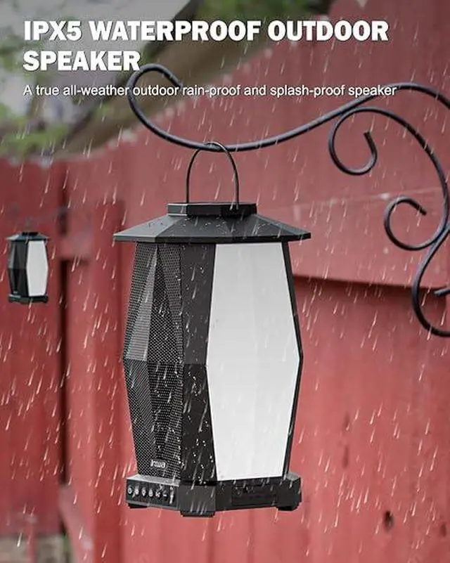 Alt view image 5 of 6 - Outdoor Speaker, Bluetooth Wireless Speaker with Lights, Sync up to 100 Speakers, IPX5 Waterproof, 25W, 2 Packs, Portable for Outdoors/Patio/Porch/Pool