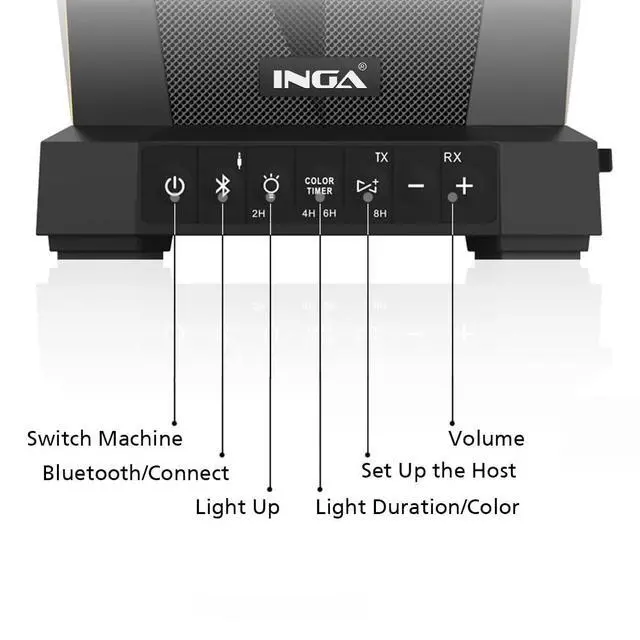 Alt view image 6 of 6 - Outdoor Speaker, Bluetooth Wireless Speaker with Lights, Sync up to 100 Speakers, IPX5 Waterproof, 25W, 2 Packs, Portable for Outdoors/Patio/Porch/Pool