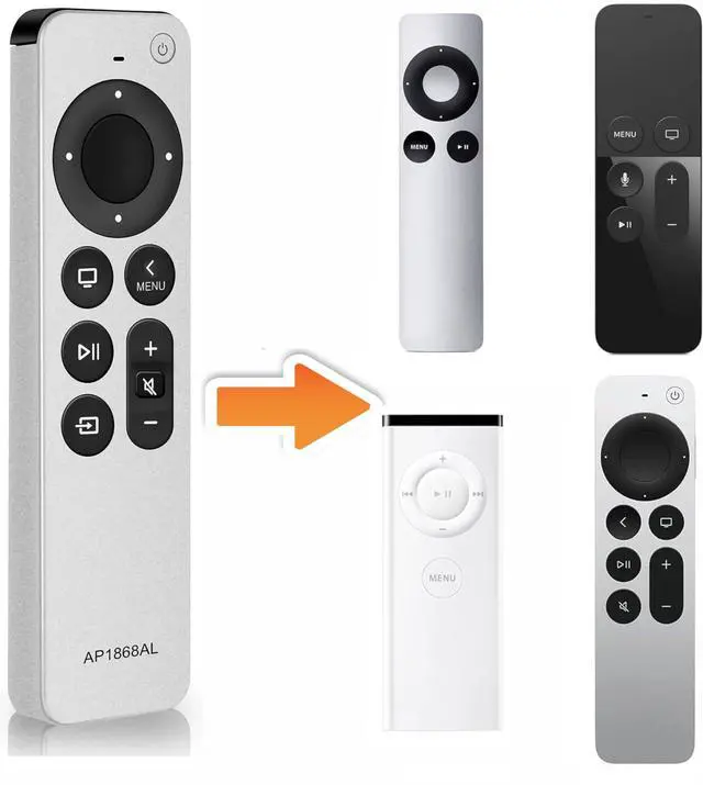 Main image of New Universal Remote Control for All Apple TV Remote, Replacement Compatible with Apple TV 4K/ Gen 1 2 3 4/ HD A2169 A1842 A1625 A1427 A1469 A1378 A1218 with Tv Control Function