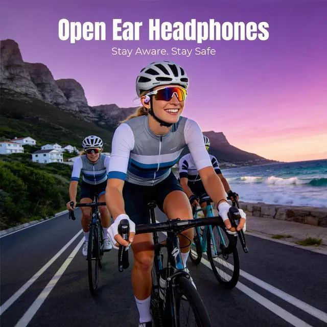 Alt view image 3 of 6 - Purple Kids Wireless Open Ear Over the Ear Earbuds for Kids Ear Buds Air Bone Conduction Headphones Bluetooth Headset Small Mini Portable Bluetooth Speaker