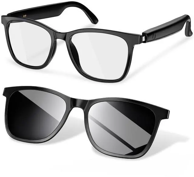 Main image of Smart Bluetooth Glasses, Blue Light Blocking, Open Ear Speaker, Voice Control, Extra Magnetic Polarized Sunglasses Lens for Men & Women