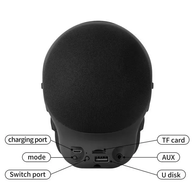 Alt view image 2 of 6 - Skull Speaker Wireless Portable Unique Skeleton Bluetooth Speakers Halloween Decorations for Gift Party Supports TF/USB Drive/AUX