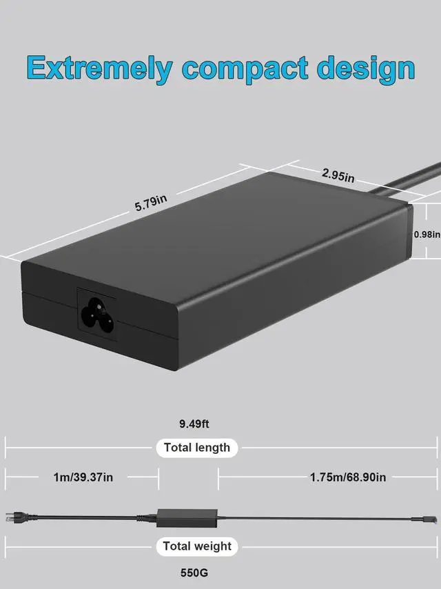 Alt view image 5 of 6 - 135W Charger Compatible with Acer Nitro 5 7 16S V15 V17 V14 V16 Series AN515-56 AN515-55 ANV14-62 ANV15-51 ANV16-42 ANV17-61 ANV16S-41 Aspire 3D Gaming Laptop Replacement Power Adapter