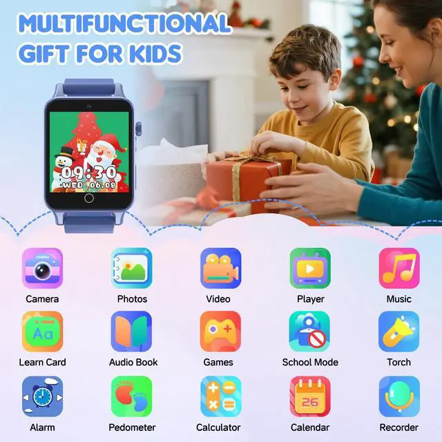 Alt view image 2 of 6 - Kids Smart Watch Toys for Boys Age 5-12, 30 Games HD Touchscreen Watch for Kids, Audiobook, Alarm Clock, Alarm Clock, Learn Card, Music Player, Educational Toys Birthday Gifts for Boys Ages 5 6 7 8 9